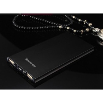 Power Bank Super Thin Portable USB 2 Port 12000mAh - Black