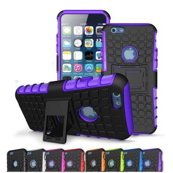 NingMao Heavy Duty Dual Layer Drop Protection Shockproof Armor Hybrid Steel Style Protective Cover Case with Self Stand for Apple iPhone 7 Plus (Purple) - intl