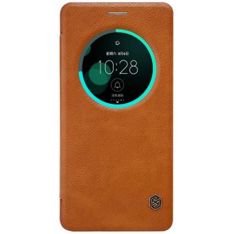 Nillkin Qin Customized Ultra Thin Smart View Window Wake Up / Sleep Flip Up Leather Case Protective Shell Cover for Asus Zenfone 3 Deluxe ZS570KL (Brown) - intl