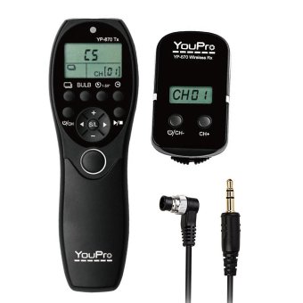 YouPro YP-870 DC0 2.4G Wireless Remote Control LCD Timer Shutter Release Transmitter Receiver 32 Channels for Nikon D5 D4S D4 D3S D3 D2 D1 D800 D810 D810A D800E D700 D300S D300 D500 for Fujifilm Kodak DSLR Camera Outdoorfree