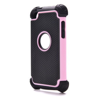 Velishy Hard and Soft Rubber Case iPod Touch 4th Gen Black/Pink