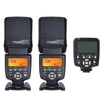 Yongnuo YN560 IV Flash Kit +YN560TX LCD Wireless Flash Controller for Nikon Set of 2