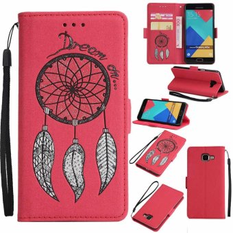 Premium Embossed Wind Chimes PU Leather Wallet Folio Flip Cases with Detachable Wrist Strap Card Slots Kickstand Function Cover Case for Samsung Galaxy A310 / A3 2016 - intl