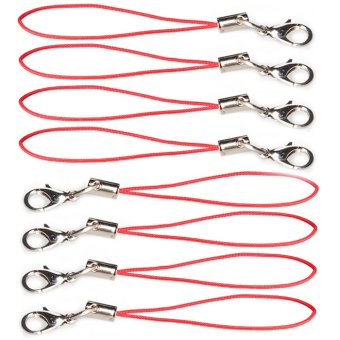 100 Pcs DIY Jewelry Cell Phone Lanyard Cord Strap with Lobster Clasp Trinkets Charms Crystal Badge Pendant Decoration Lanyard Accessories Red