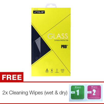 uNiQue High Quality Tempered Glass Screen for Lenovo A7000 + Gratis Wet and Dry Cleaning Wipes