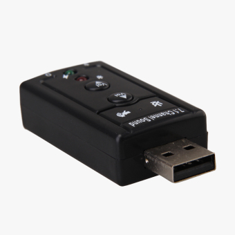 Eksternal USB 7,1 Channel CH Virtual kartu suara Audio USB PC (hitam)