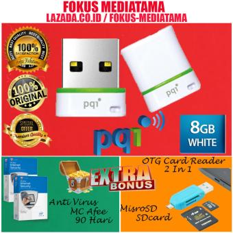 Pqi U601L Mini Flashdisk USB 8GB COB Waterproof & Shockproof + Gratis OTG Card Reader 2 In 1 & Anti Virus MC Afee 90 Hari