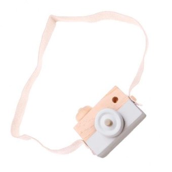 MagiDeal Wooden Toy Camera Kids Girls Boys Creative Neck Camera Photo Props White - intl