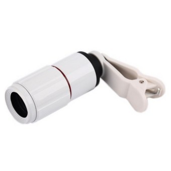 Mobile Phone Lens 8x Zoom Telescope Telephoto Camera Lens with Clip for iPhone(White)