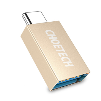 CHOETECH USB Type C to USB 3.0 OTG Adapter USB C Convert Connector (Gold) - intl