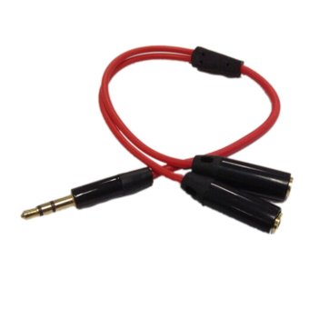 HomeGarden 3.5mm Stereo Headphone Audio Male To 2 Female Y Splitter Cable Adapter Plug Jack