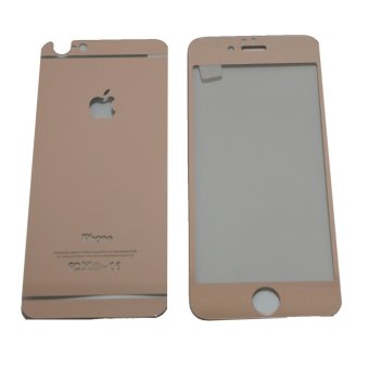 Rainbow Tempered Glass 2in1 Mirror Glossy For Apple iPhone 5G/5S/5SE Screen Protector / Pelindung layar - Rose Gold