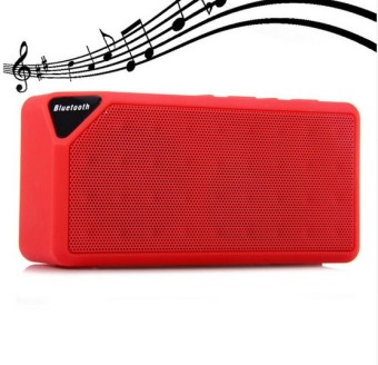 Mini Bluetooth Speaker X3 TF USB FM Radio Wireless Portable Music Sound Box Subwoofer Loudspeakers with Mic for iOS Android(red) - intl