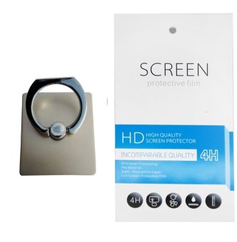 Universal Ring Stand (firmly stick on phone / phone cover case) + Gratis 1 Clear Screen Protector for ZTE Blade Apex 2