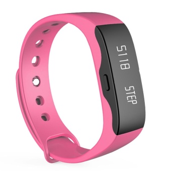 Outdoor Sports Waterproof Bluetooth Smart Wrist Band Fitness Sleep Monitor (Pink) - intl