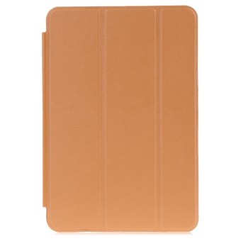 PU Leather Smart Ultra Thin Stand Cover PC Back Case for iPad Mini 4 (BROWN)