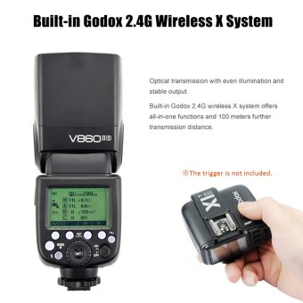 Godox V860IIS Pionnering TTL kamera Flash Speedlite GN60 1/8000s HSS Imbo 2, 4G X Sistem 20-200 mm diperbesar untuk Sony A77II A7RII A7R A58 ILCE6000L kamera Outdoorfree