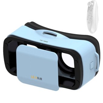 LEJI VR Mini VR Box III Virtual Reality Glasses 3D VR Helmet Cardboard for Smart Phone PK VR BOX + Gamepad(Blue)