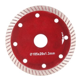105*1.3*20mm Diamond Cutting Disc Saw Blade Continuous Turbo Diamond Blade with 8 Cooling Holes 20mm Inner Diameter Ceramic Incising For Angle Grinder Architectural Engineering Architect - intl