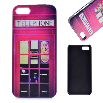 For Apple iPhone 5 5S Case Moonmini Hard PC Snap-On Back Case Cover Shell Protector - Telephone Booth - intl