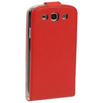 Blz Vertical Flip Leather Case for Samsung Galaxy SIII / i9300 - Merah
