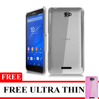 Softcase Ultrathin Soft for Sony Xperia E4 - Abu-abu Clear + Gratis Ultrathin