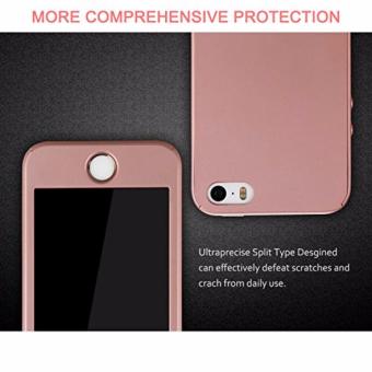 Hardcase Case 360 Iphone 5/5s/5SE Casing Full Body Cover - Rose Gold (Pink) + Free Tempered Glass