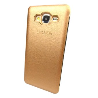 Hardcase Leather Clear Case for Samsung Galaxy J5- Emas