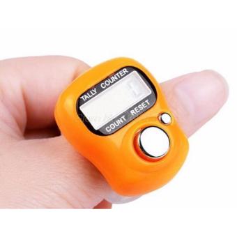Tasbih Digital Mini Finger Counter Penghitung Digital Tally Counter Penghitung Survei Barang Mini Muat Di Jari Muslim Pesawat Ok - Orange