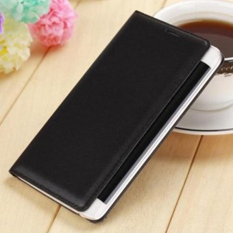 Asuwish Slim Shell Battery Housing Leather Case Flip Cover Original Wallet Holster For Samsung Galaxy Note Edge N9150 + Screen Protector - intl