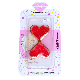 Fashion Case Glitter Love Casing for iPhone 6 Plus - Red