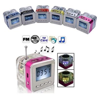 Aibot TT-029 Stereo Speaker Mini LED Display Speakers Support Lyrics Display Alarm Clock Music Player with Crystal Fm Radio Alarm Clock - intl