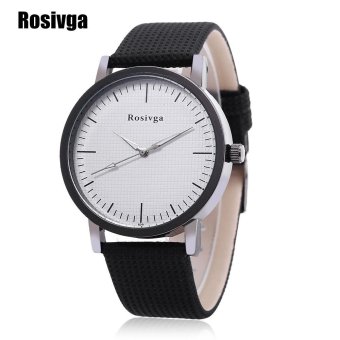 S&L Rosivga 829 Unisex Quartz Watch Luminous Mesh Pattern Leather Strap Water Resistance Wristwatch (White) - intl