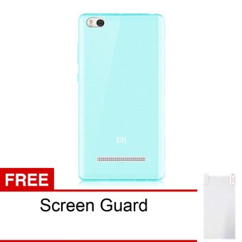 Case Accessories Hp For Xiaomi Mi4i - Biru Clear + Gratis Screen Guard