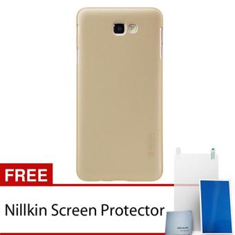Nillkin For Samsung Galaxy J7 Prime / ON 7 Super Frosted Shield Hard Case Original - Emas + Gratis Anti Gores Clear