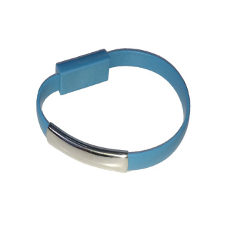 Cantiq Micro USB To USB Cable Bracelet Charger Data Sync Cord For Smartphone/Cable Data Gelang Micro For Smartphone - Biru