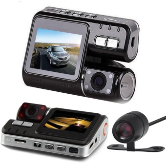 HD DVR 170° Car Dash Cam Recorder 1080p LED Night Vision G-sensor+Rear Camera - intl
