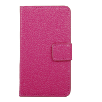 Moonmini PU Leather Flip Stand Wallet Card Slots Case Cover for Samsung Galaxy E5 (Hot Pink)