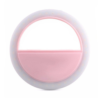 GAKTAI Selfie Portable Flash Led Camera Phone Photography Ring Light Enhancing Photography for All Phone (Pink) - intl