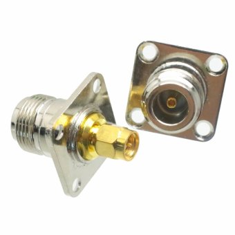 Fliegend 1pce N female jack to SMA male plug flange mount RF adapter connector