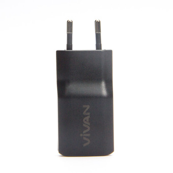 Vivan Adapter Charger 2USB Power Cube 2,4 A with Kabel MIcro - Black