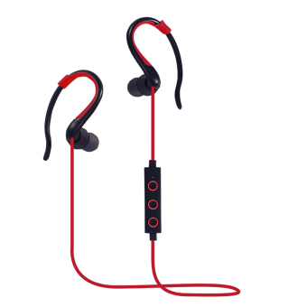 Vococal Wireless Bluetooth 4,1 penghilang kebisingan pengait Magnet di telinga Stereo (hitam/merah)