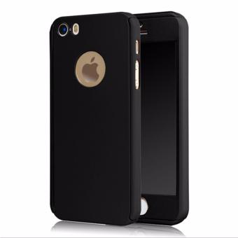 Hardcase Case 360 Iphone 5/5s/5SE Casing Full Body Cover - Hitam + Free Tempered Glass