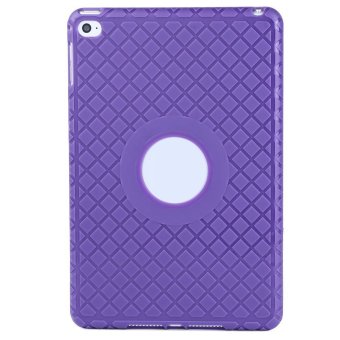 TimeZone PU Leather TPU Back Cover for iPad Mini 4 (Purple)