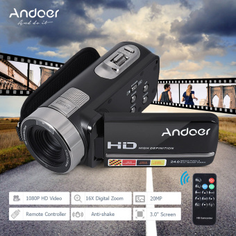 Andoer HDV-302S 3.0 Inch LCD Screen Full HD 1080P 30FPS 20MP 16X Digital Zoom Anti-shake Digital Video DV Remote Control Shutter Camera Camcorder - Intl