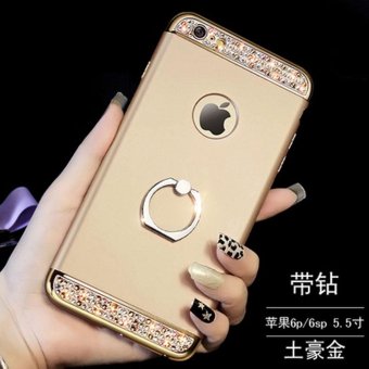 Iphone6p/6sp mobile phone shell apple 6p/6sp mobile phone sets of luxury anti fall cover all mobile phone hard shell and film 5.5 inch - intl