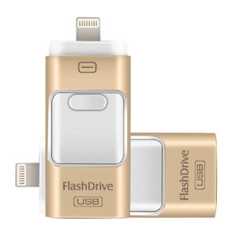 64GB 64GB 64GB Real Capacity I-Flash Driver HD U-disk Lightning for IPhone/iPad/iPod/PC/MAC(gold) - intl