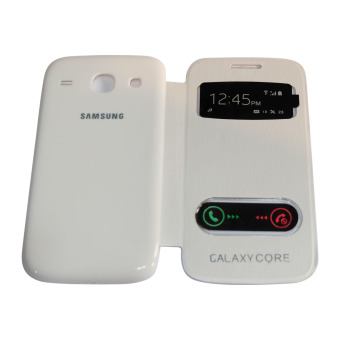 Beauty Leather Case Sarung For Samsung Galaxy Core I8262 Flip Cover Kulit Hardcase/ Leather Cover - Putih