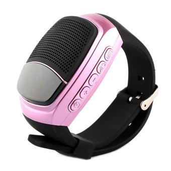 CHINA OEM Bluetooth speaker watch sports outdoor new wireless stereo speakers bulletins LCD screens (Pink)