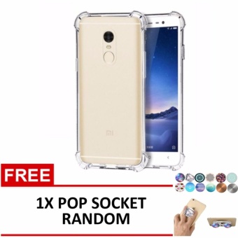 Casing Handphone Anti Crack Elegant Softcase for Xiaomi Redmi Note 3 - Clear + Free 1x Pop Socket